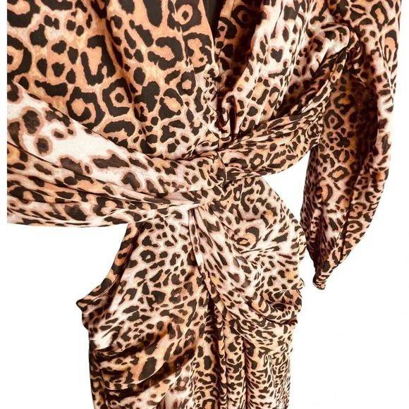 Anthropologie Ranna Gill Leopard Print Cut Out Midi Dress - Picture 7 of 15